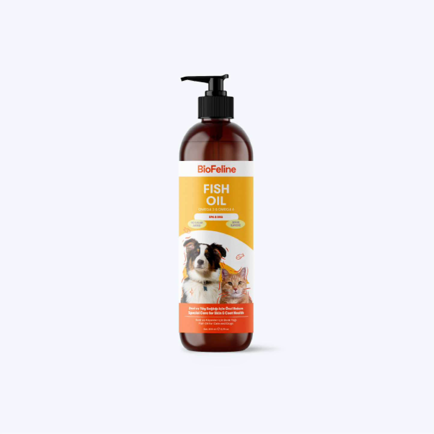 Kedi ve Köpekler İçin Omega 3-6 İçerikli Somon Balık Yağı – Biofeline Omega+ 200ml