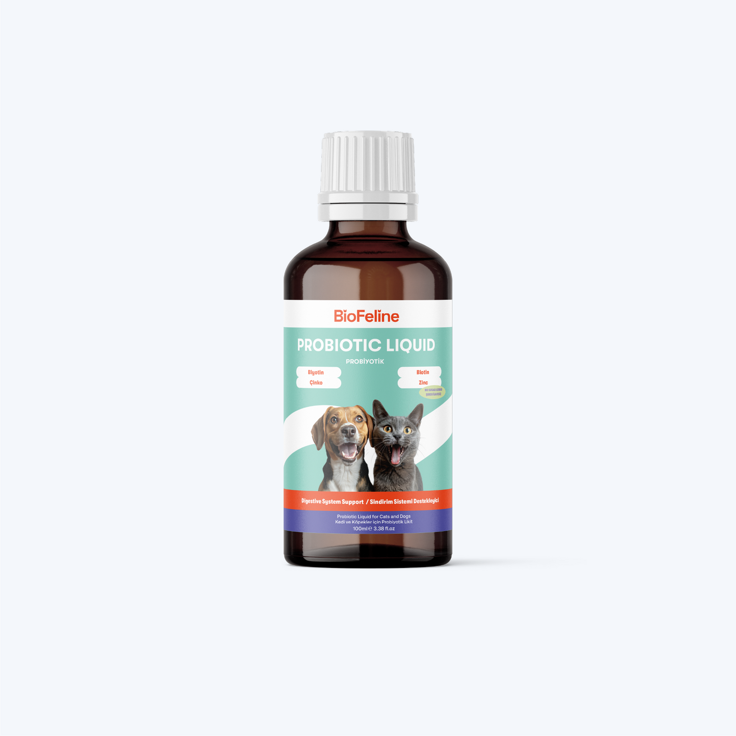 Kedi & Köpekler İçin Sıvı Probiyotik | Bağışıklık ve Sindirim Takviyesi | 100ml