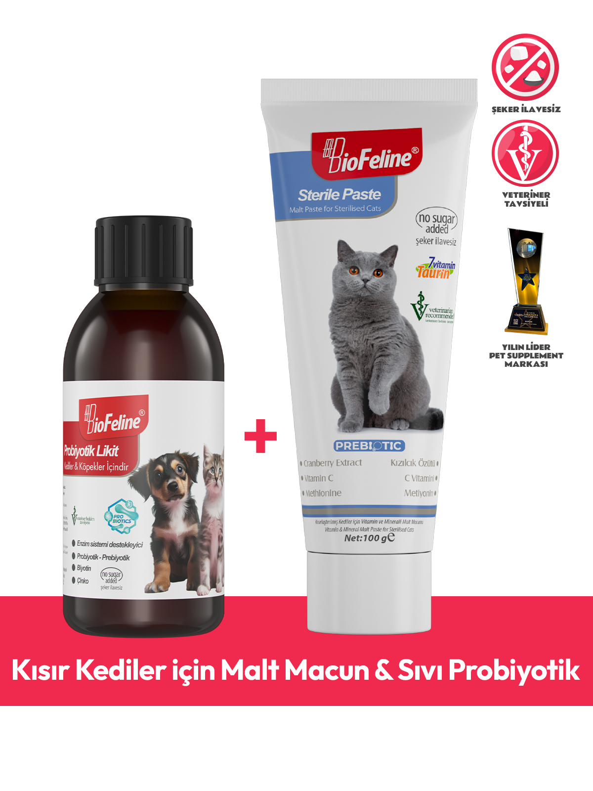 Kısır Kediler için Malt Macun & Sıvı Probiyotik