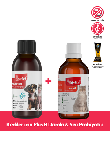 Kediler için Plus B Damla & Sıvı Probiyotik