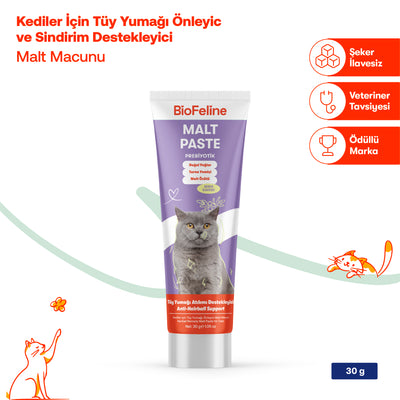 Kediler İçin Tüy Yumağı Önleyici Macun Tanışma Seti - Relax & Malt & Sterile Paste 30gx3
