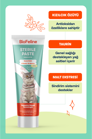 Kediler İçin Tüy Yumağı Önleyici Macun Tanışma Seti - Relax & Malt & Sterile Paste 30gx3