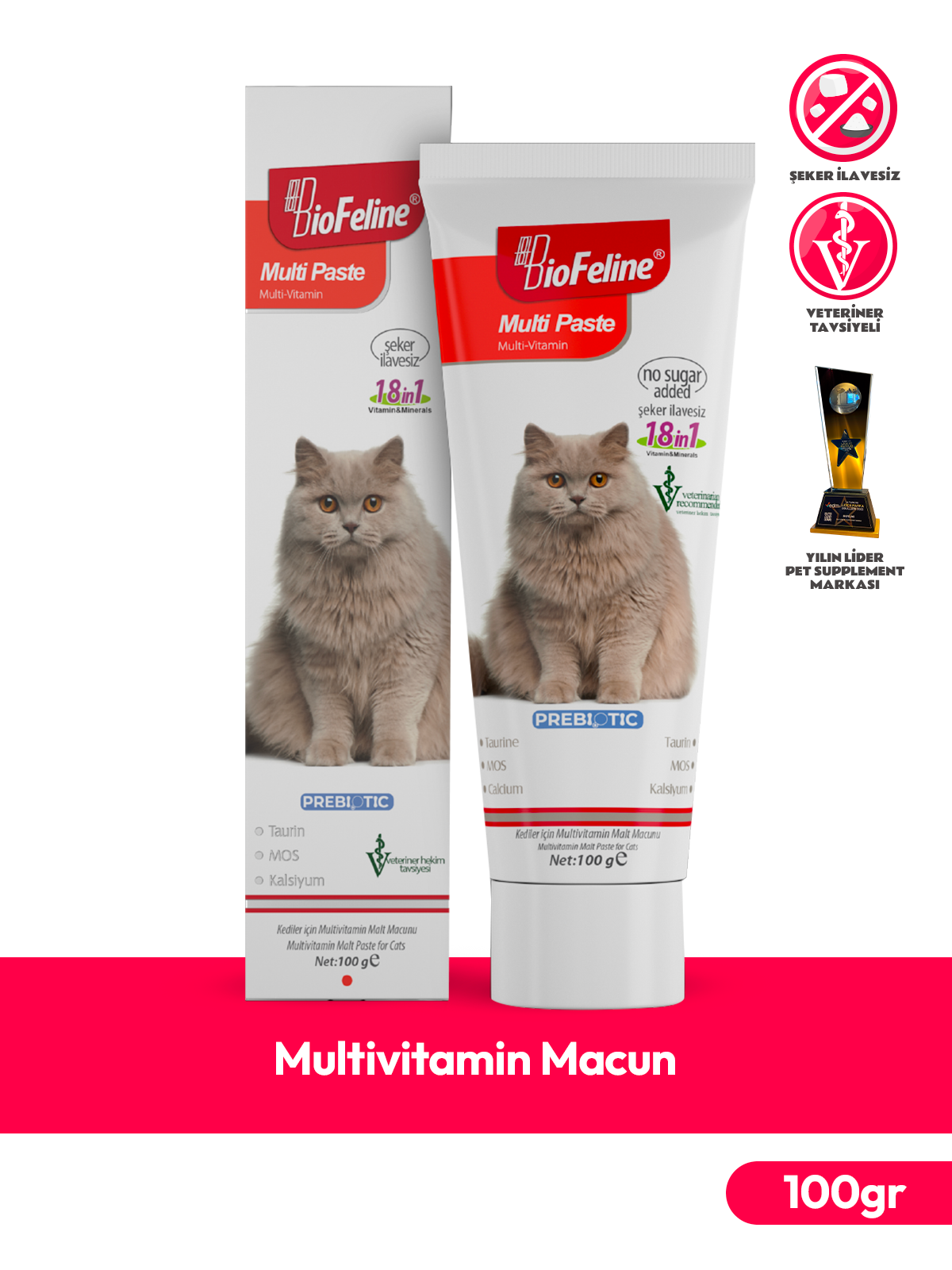 Multi Paste 100g (Kediler İçin Bağışıklık Sistemi Destekleyici Tüy Yumak Önleyici Multivitamin Macun)