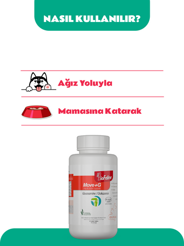 Move+g Glucosamine Tablet (Kedi Ve Köpekler İçin Bağışıklık Sistemini Güçlendiren Bağışıklık Sistemi Destek Tableti)