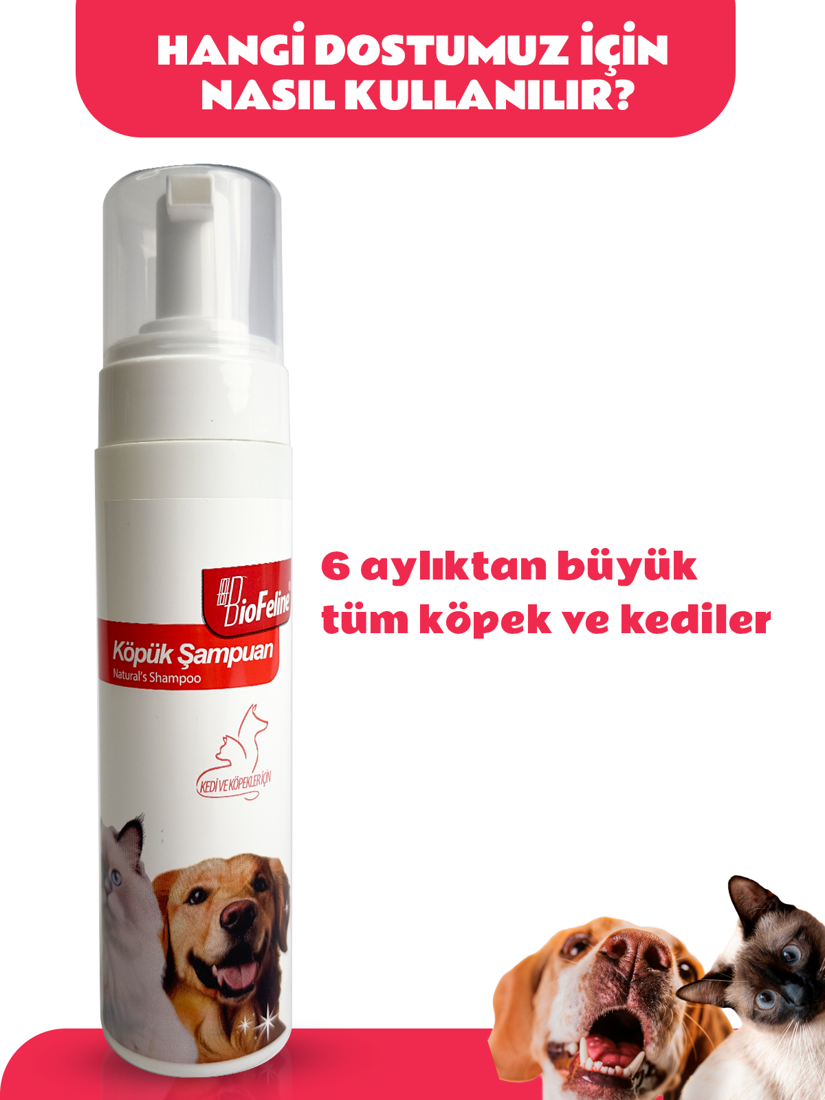 Köpük Kedi Köpek Şampuanı | Susuz Temizlik & Vitamin Destekli Bakım | 150ml