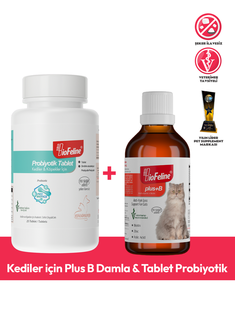 Kediler Için Plus B Damla & Tablet Probiyotik – Biofeline