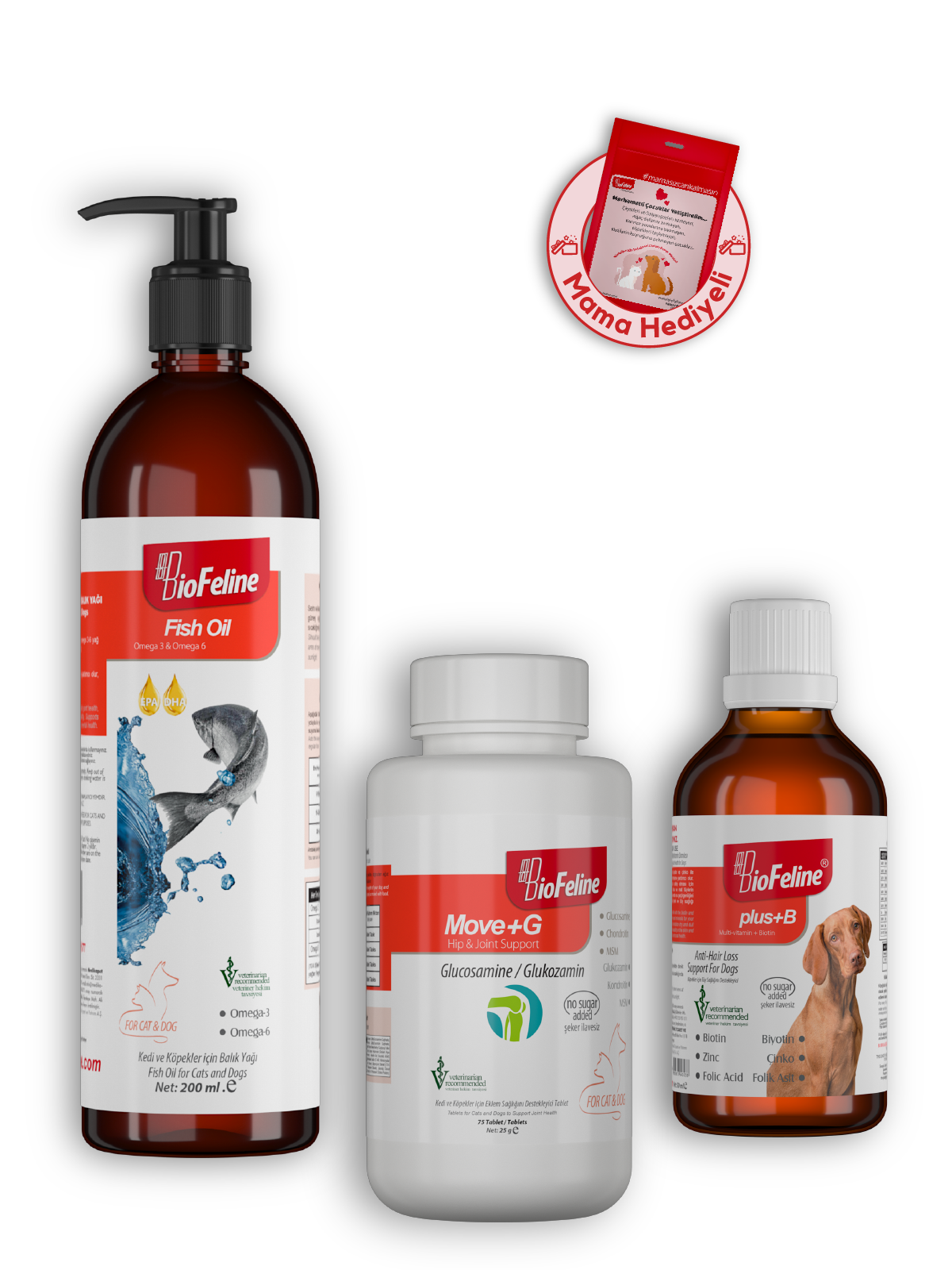 Fish Oil 200ml & Move+G Tablet & Plus+B For Dogs 50ml